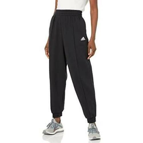 Adidas Women`s Studio Fleece Pants Black/white Large