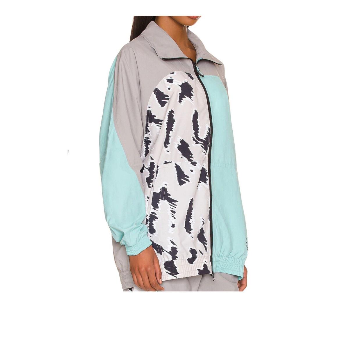 Adidas Sport Polyester Animal Print Track Top Jacket Size S By Stella Mccartney - Splashs07 / Bliss Green / White