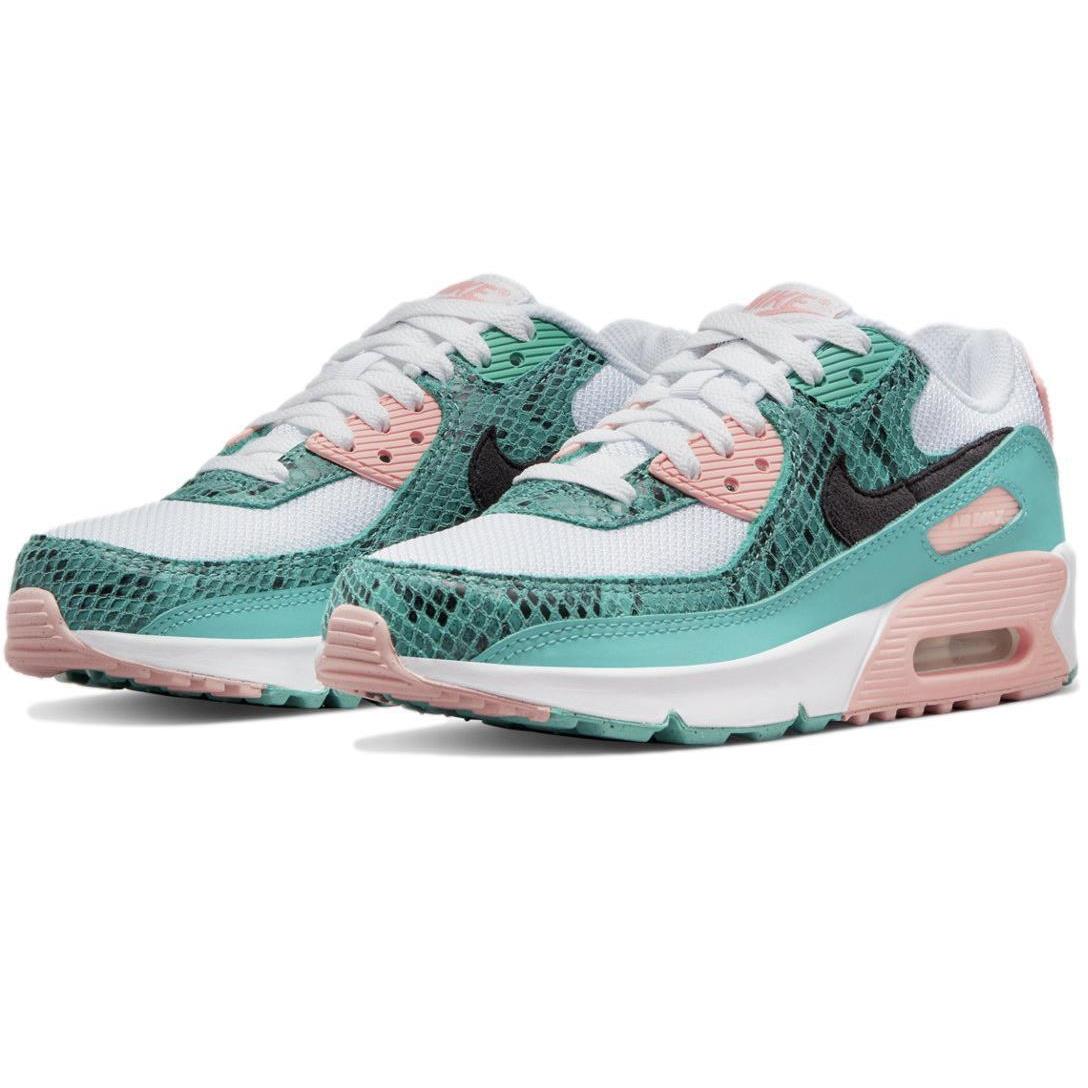 Nike Air Max 90 GS `washed Teal Snakeskin` Kids` Shoes DR8926-300