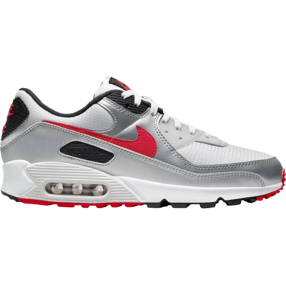 Nike Air Max 90 Men`s Casual Shoes All Colors US Sizes 7-14 Bestseller Photon Dust/Metallic Silver/Black/University Red