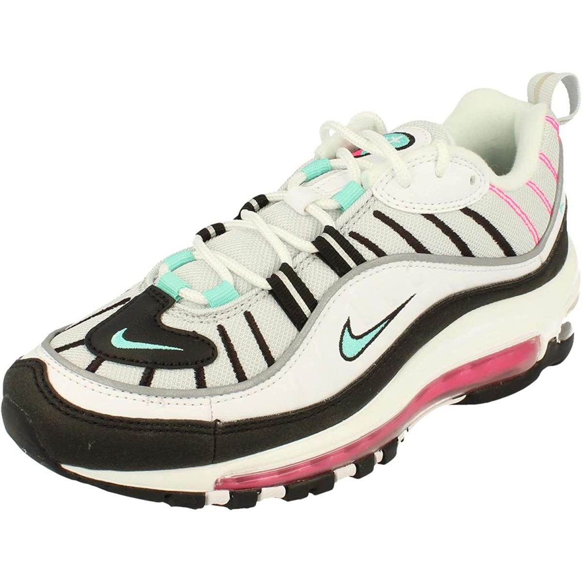 Nike Air Max 98 Black/white/gold Women`s Running Shoes Sneakers 8.5