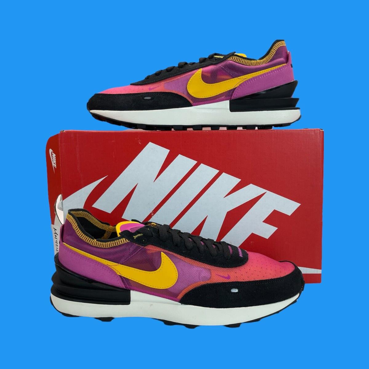 Nike Waffle One Mens Size 10 Active Fuchsia University Gold DA7995-600 Sneakers - Multicolor