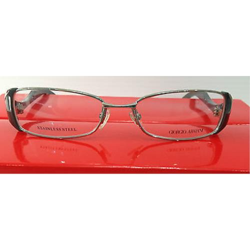 Giorgio Armani GA 639 300 Silver W/green Eyeglasses Frame 51-16-130