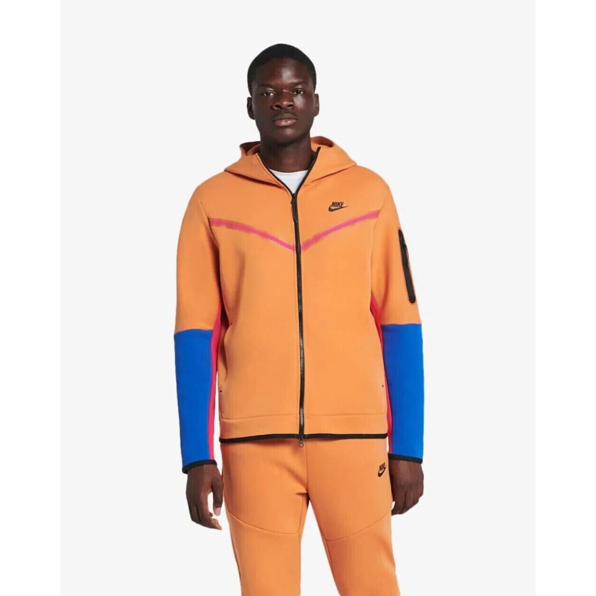 Nike Sportswear Tech Fleece Full Zip Hoodie Sweatshirt Hot Curry Sz L CU4489 808