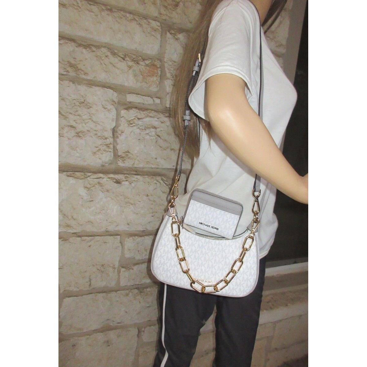 Michael kors MK MD Zip Pouchette Crossbody offers - Bright White