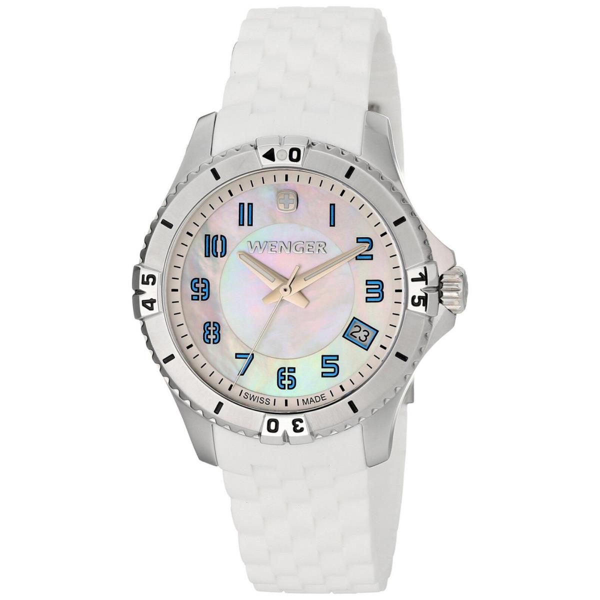 Wenger 0121.104 Mop Dial White Silicone Strap Women`s Watch