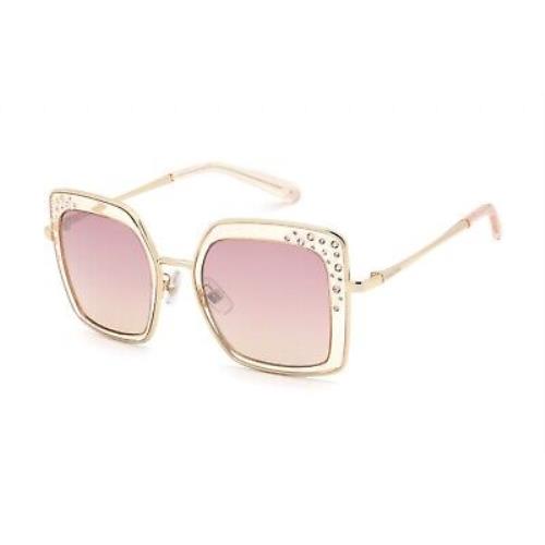 Swarovski SK 0324H 57F Sunglasses Shiny Beige Frame Gradient Brown Lenses 52mm