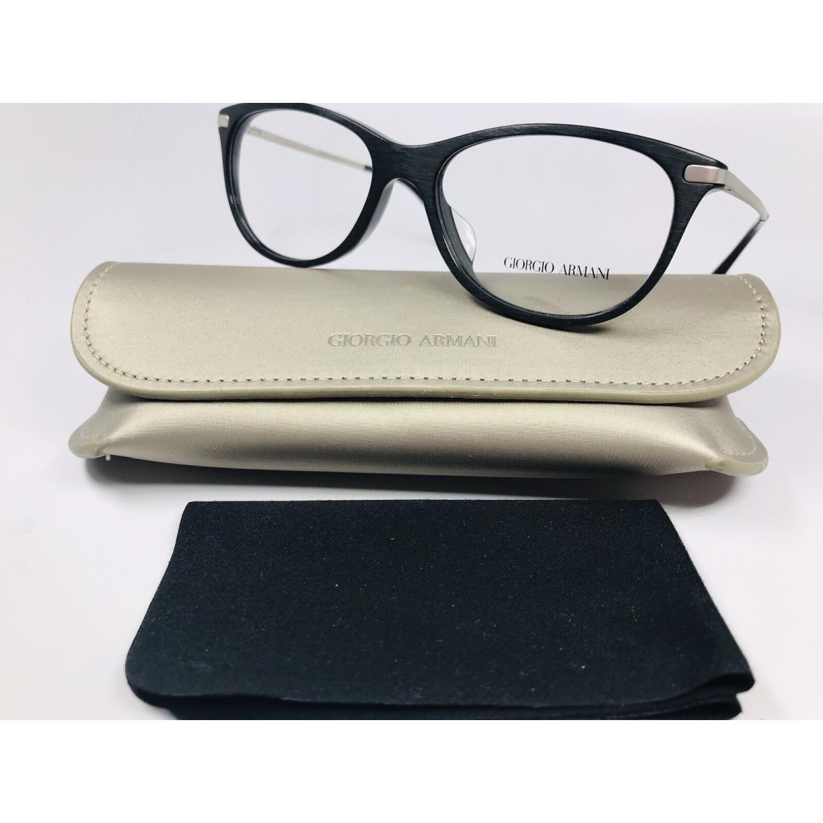 Giorgio Armani AR 7015-F 5001 Black Silver Eyeglasses 53mm with Case