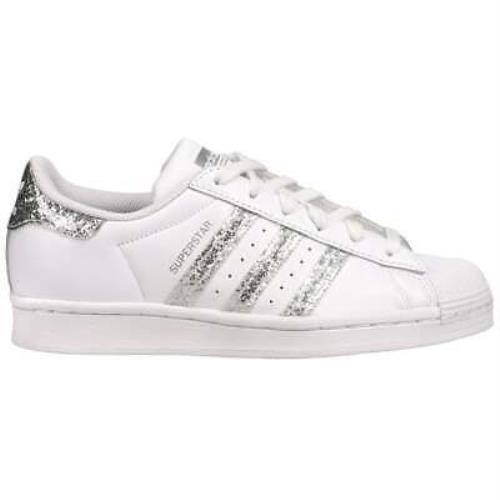 Adidas FZ4445 Superstar Lace Up Womens Sneakers Shoes Casual - Silver White