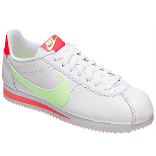Women`s Nike Classic Cortez Leather White/barely Volt 807471 116