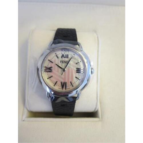 Fendi Selleria Black Leather Strap Swiss Quartz Watch 36mm S01RR17RA1S