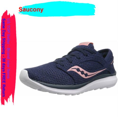 Saucony Women`s Kineta Relay Running Shoe Navy/pink Size 5 M