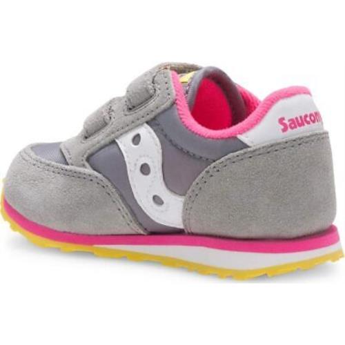 Saucony Unisex-child Baby Jazz Hook Loop Grey/pink 7.5 M