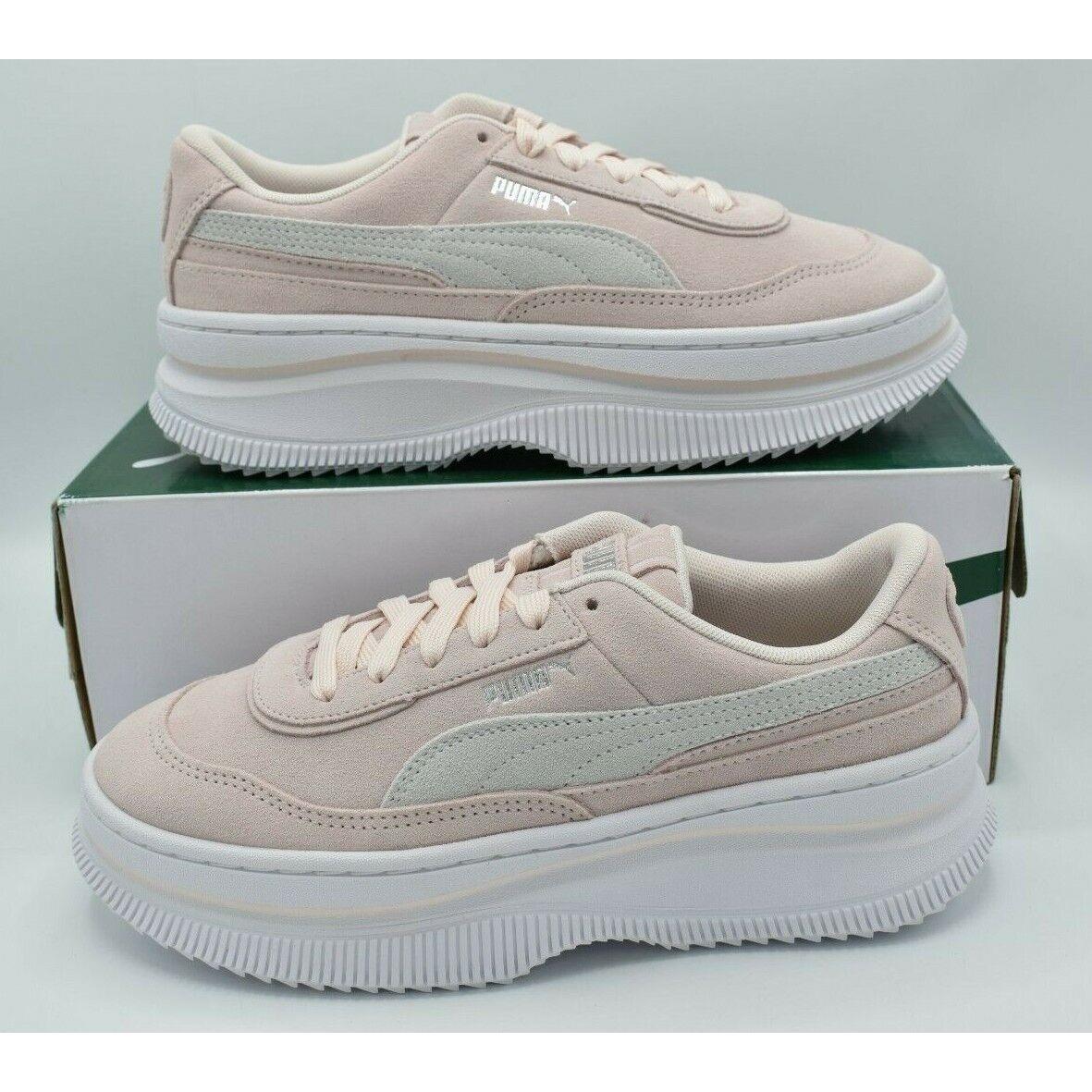 Puma Womens Size 8.5 Deva Suede Casual Pink White Platform Shoes Sneakers