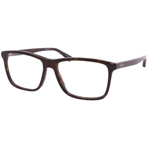 Gucci Web GG0407O 002 Eyeglasses Men`s Havana Full Rim Optical Frame 55mm - Havana Frame
