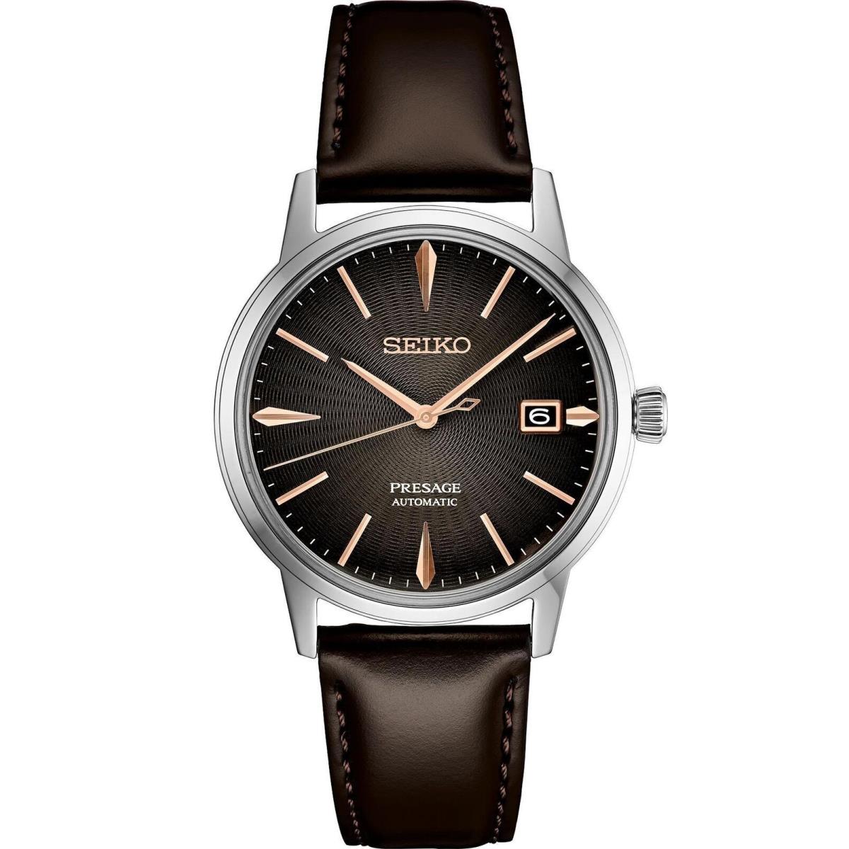 Seiko Mens Presage Cocktail Time Automatic Brown Dial Watch SRPJ17