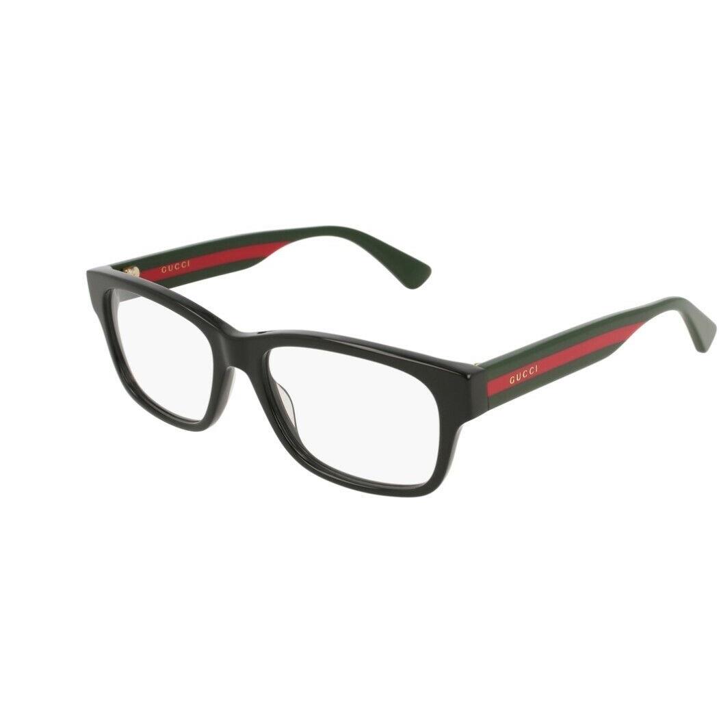 Gucci GG0343O 007 Black Multicolor Rectangular Men`s Eyeglasses