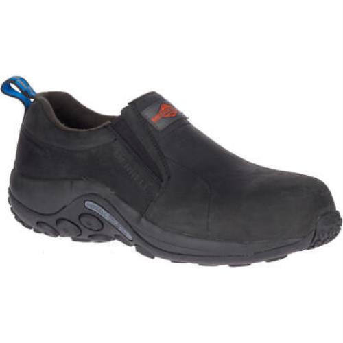 Merrell Work Men`s Jungle Moc Leather Composite Toe Work Shoe Black - J099317 B