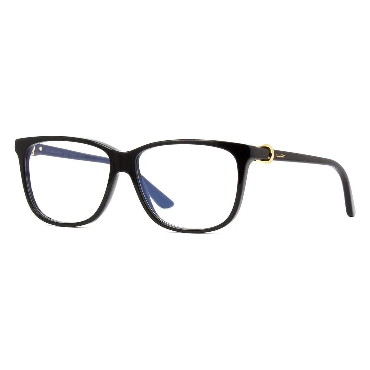 Cartier Rectangular Eyeglasses CT0351o-001 Shiny Black Frame Classic Full Rim