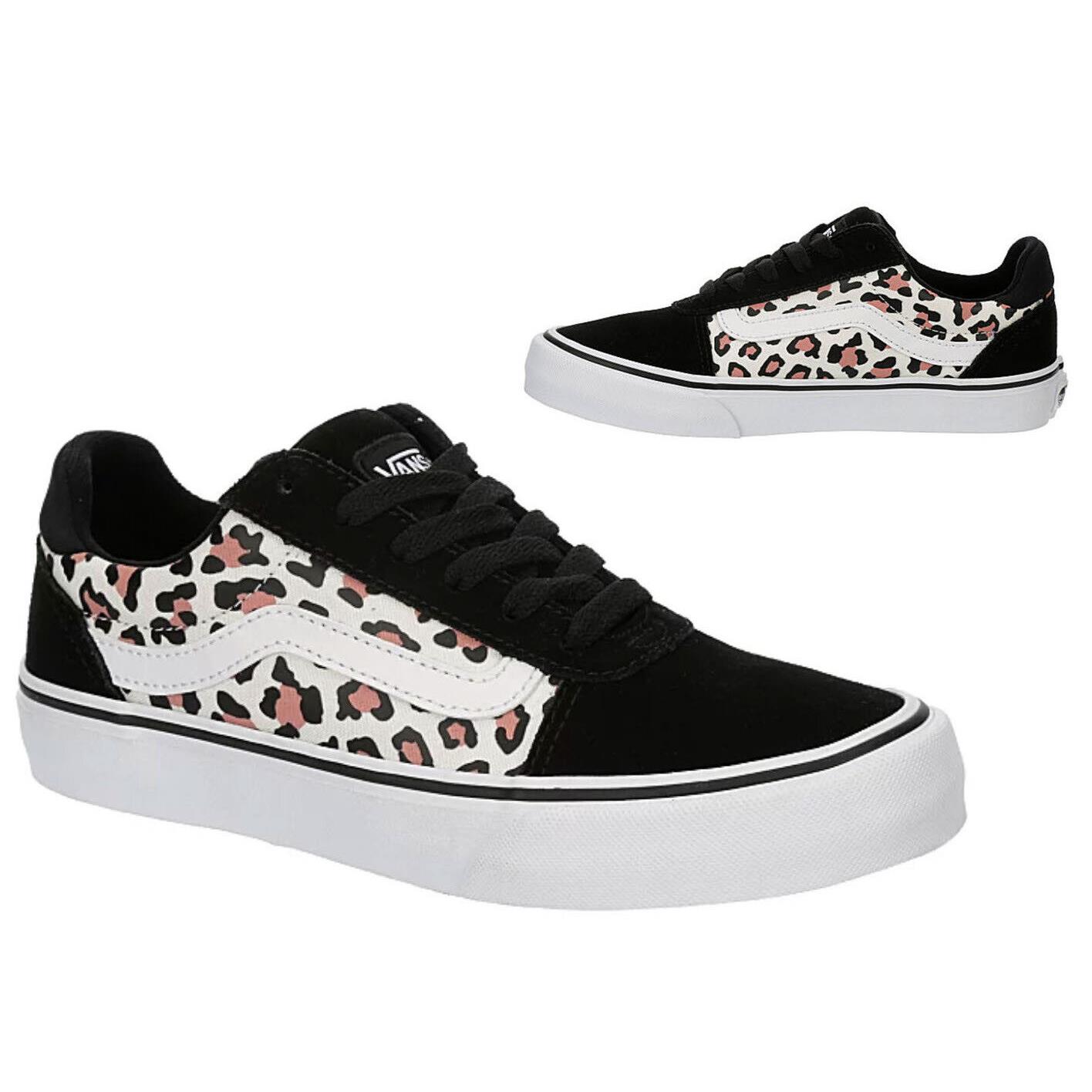 Vans Leopard Ward Casual Womens Sneakers Shoes Black Blush All Sizes