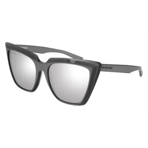 Balenciaga BB0046S Sunglasses Women Silver Cat Eye 55mm