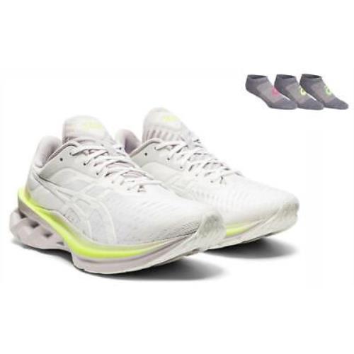 Women`s Asics Gel Novablast Running Shoes Size 8.5 White/haze 1012A584-100