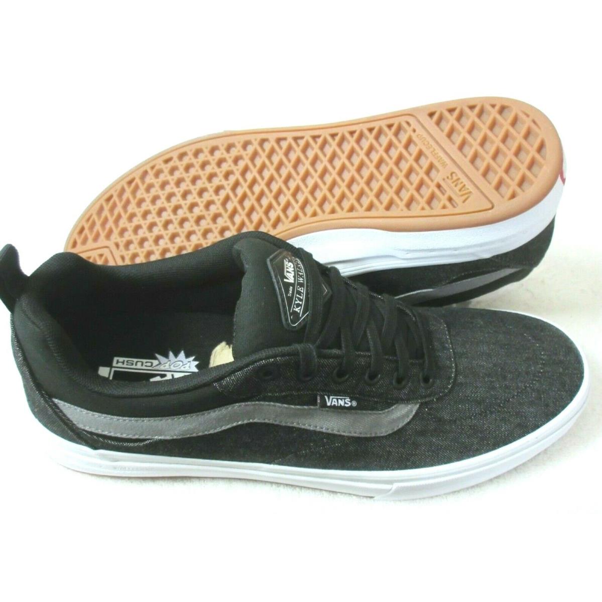 Vans Kyle Walker Pro Men`s Denim Black Pewter Grey White Skate Shoes Size 8