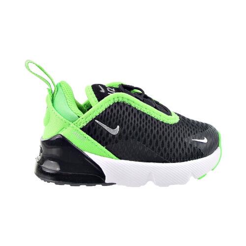 Nike Air Max 270 TD Toddler`s Shoes Black-chrome Green-white DD1646-021