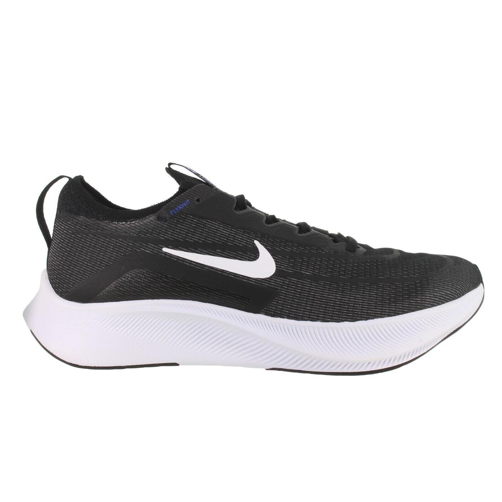 Nike Men`s Zoom Fly 4 Black/white Running Shoes Multiple Size - Black, Anthracite, Racer Blue, White