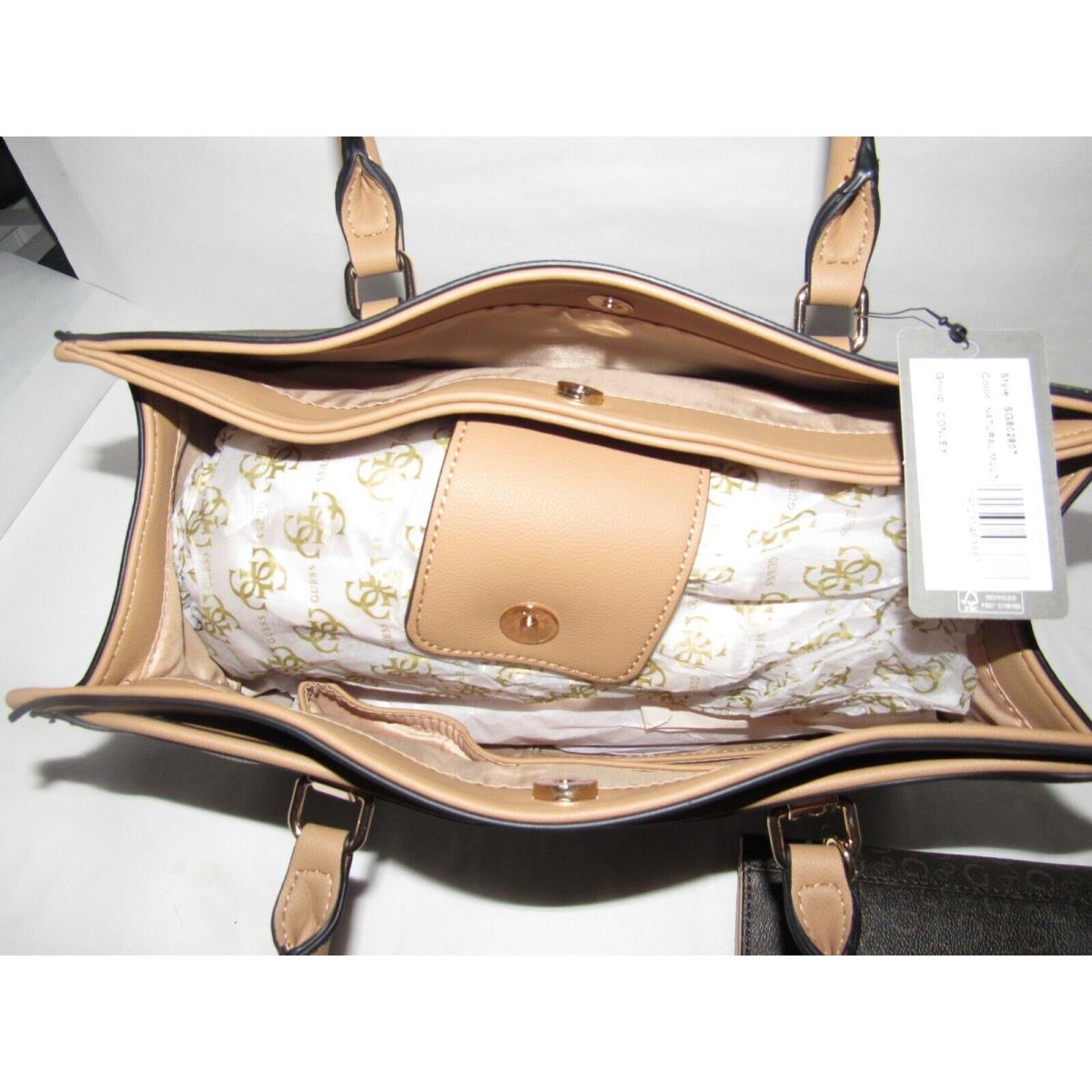 Guess Conley Handbag and Matching Wallet Natural Multi Free US Ship