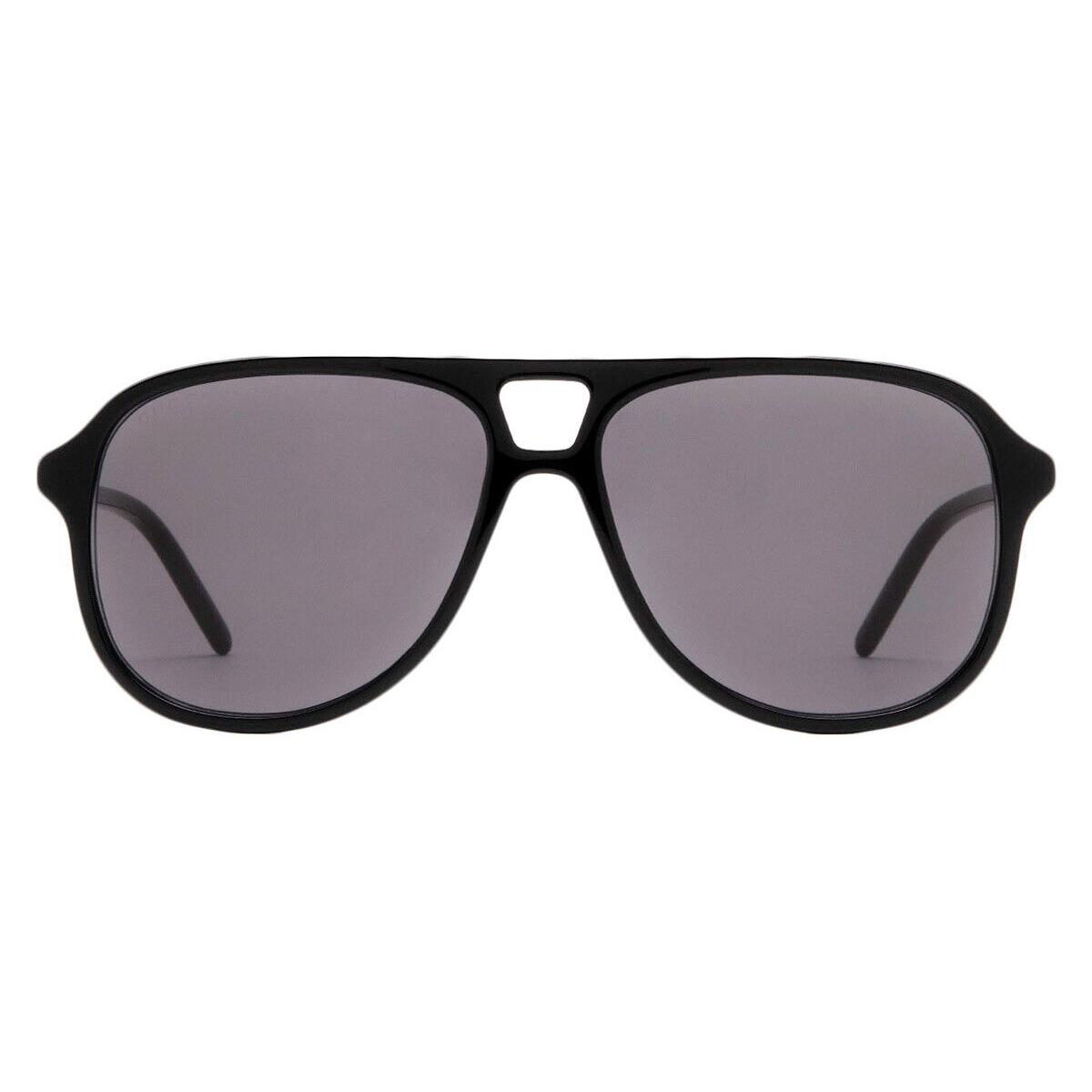 Gucci GG1156S Sunglasses Men Black Gray Aviator 57mm - Frame: Black / Gray, Lens: Gray