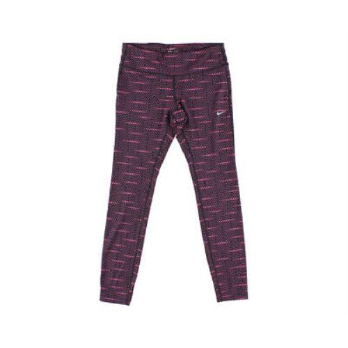 Nike Printed Dri-fit Run Tight Womens Active Leggings Size M Color: Pink/black