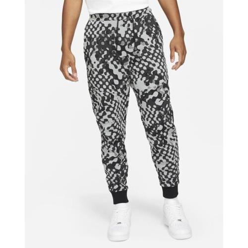 Nike Tech Fleece Printed React Jogger Pants CU4497-068 Black/grey Men`s XL