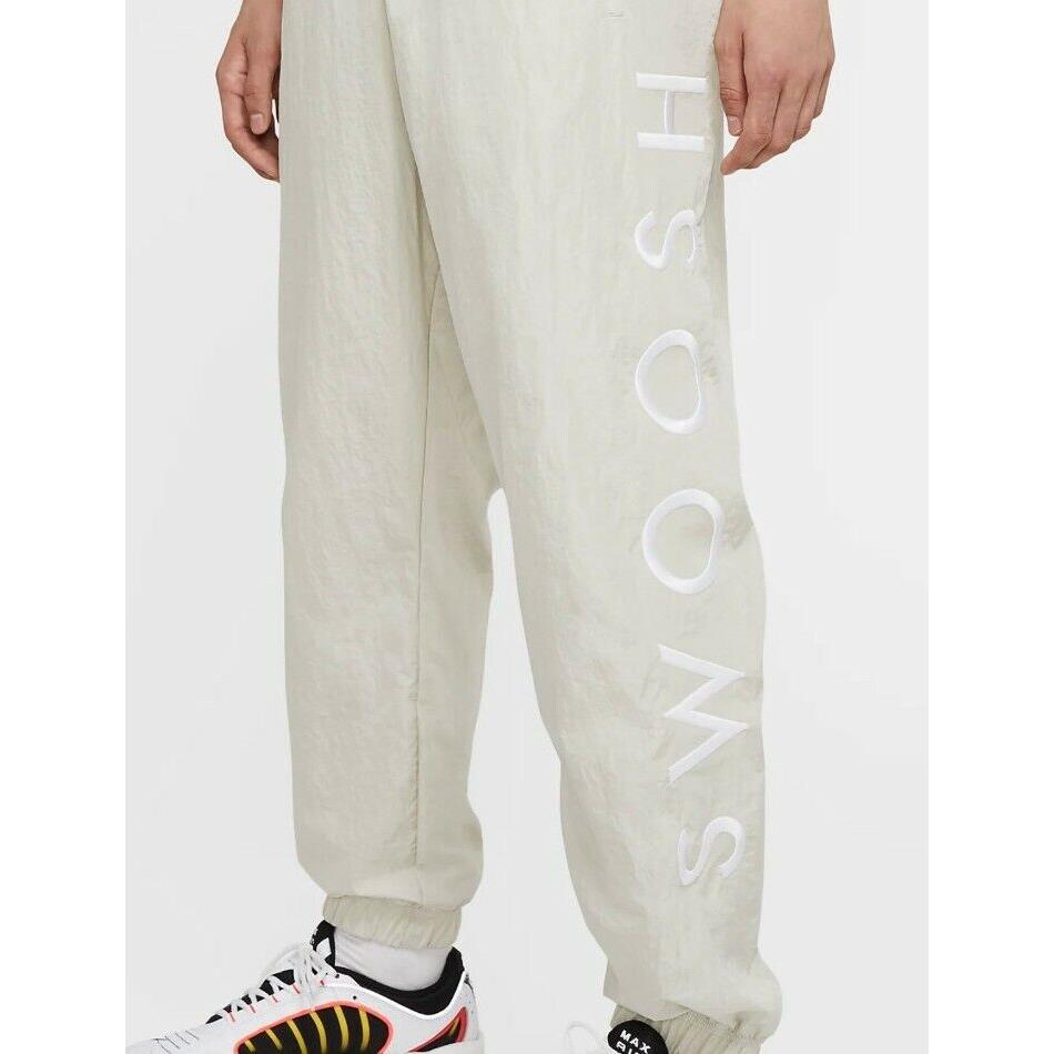 Nike Swoosh Woven Sportswear Pants Light Bone/white Mens Size Small CU3890 072 S