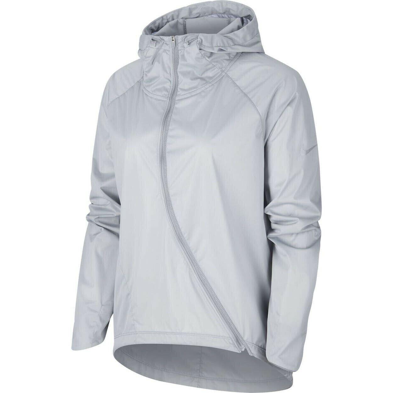 Nike Womens Shield Running Jacket Size L CJ5077-073 Grey Runway Reflective