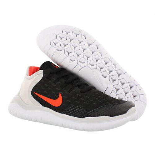 Nike Free RN 2018 GS Boy`s Shoes Size 5 Color: Black/white/orange
