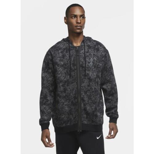 Nike Lebron Printed Full-zip Hoodie Men`s Black Dark Smoke Grey CK6761 XL