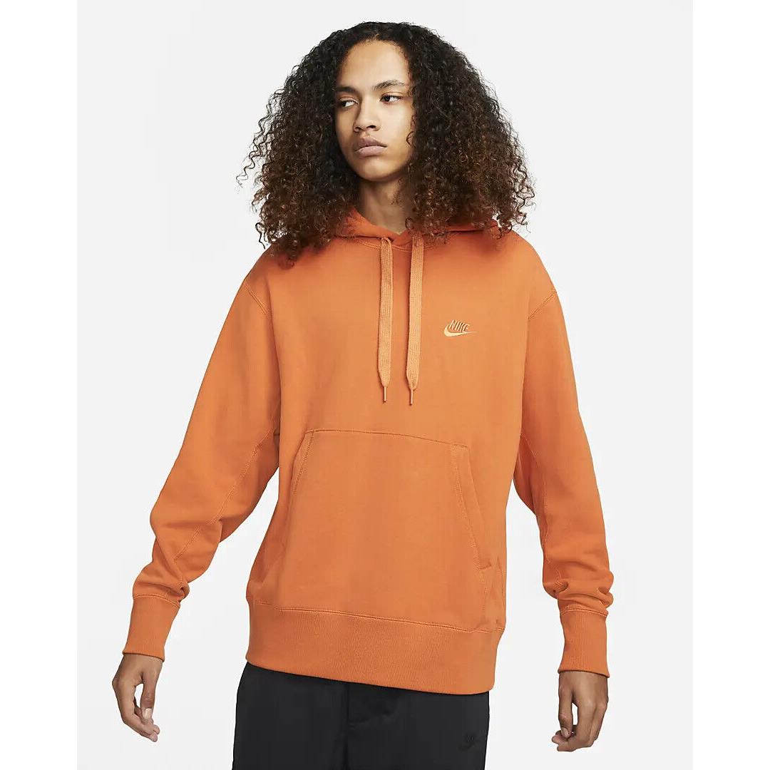 Men`s Xxl Nike Sportswear Classic Fleece Pullover Hoodie Sweatshirt Spice DA0023