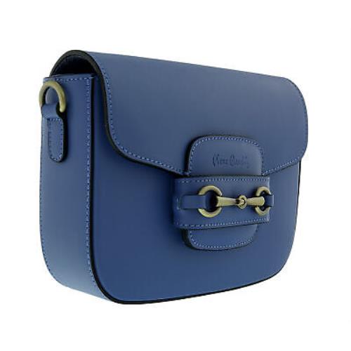 Pierre Cardin Blue Leather Medium Vintage Classic Square Shoulder Bag