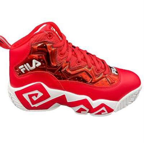 Fila Men`s MB Night Walk Jamal Mashburn Retro Basketball Shoes Fila Red White - Red , White
