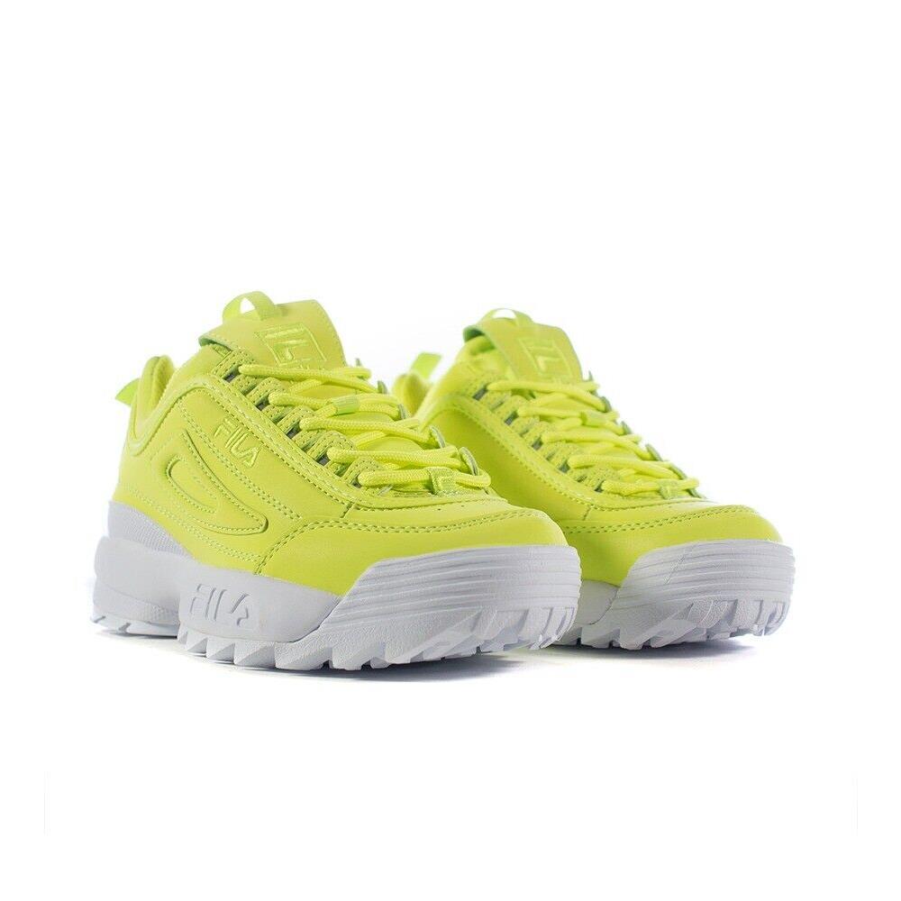 yellow fila disruptor sandals