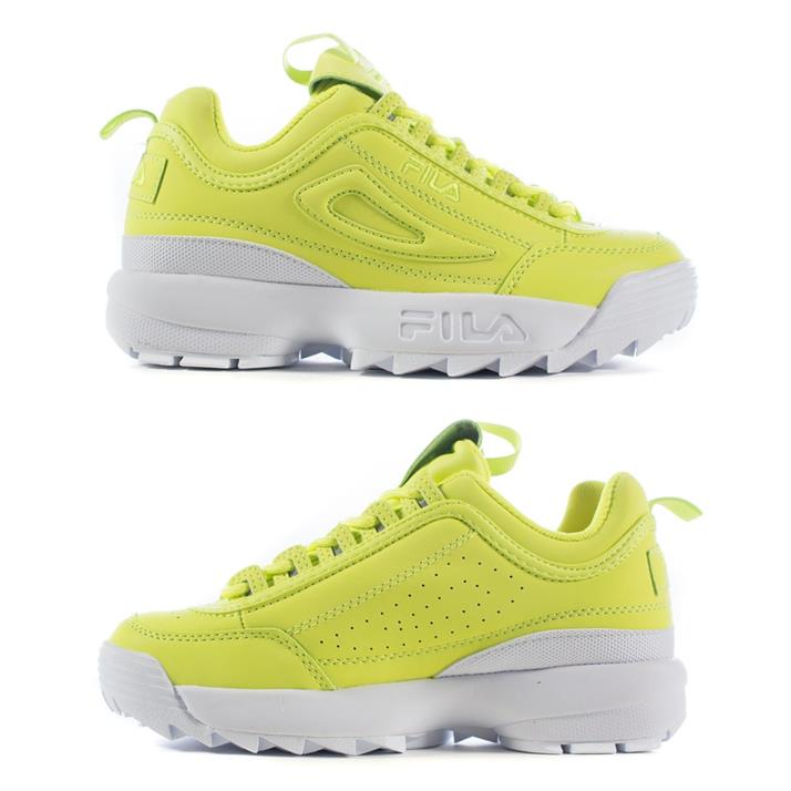Fila Disruptor II Premium Size 8.5 Women`s Yellow White Platform Shoes