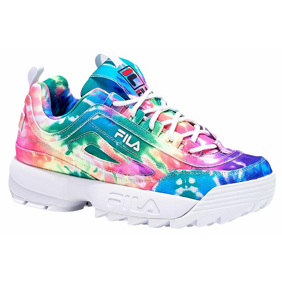 Fila Disruptor II Tie Dye Platform Shoes Multicolor Women`s Size 8