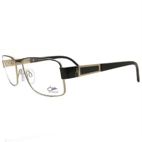 Cazal 7039 001 Eyewear Optical Frame Matte Black / Pale Gold Rectangle Titanium