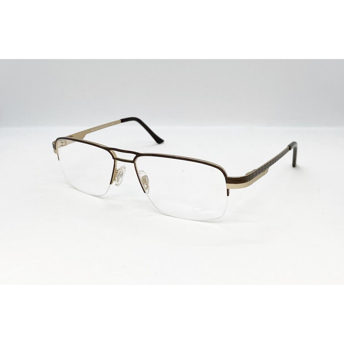 Cazal 7027 002 Eyewear Optical Frame Brown / Matte Gold Rectangle Titanium