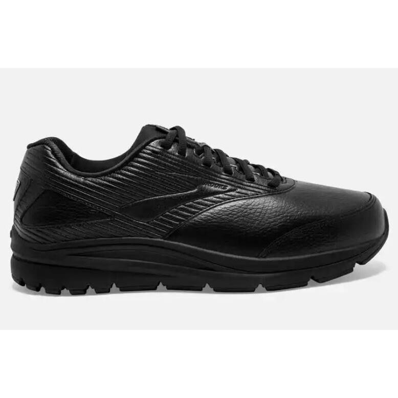 Brooks Addiction Walker 2 Black Leather Sneakers Shoes Mens 9.5 Medium