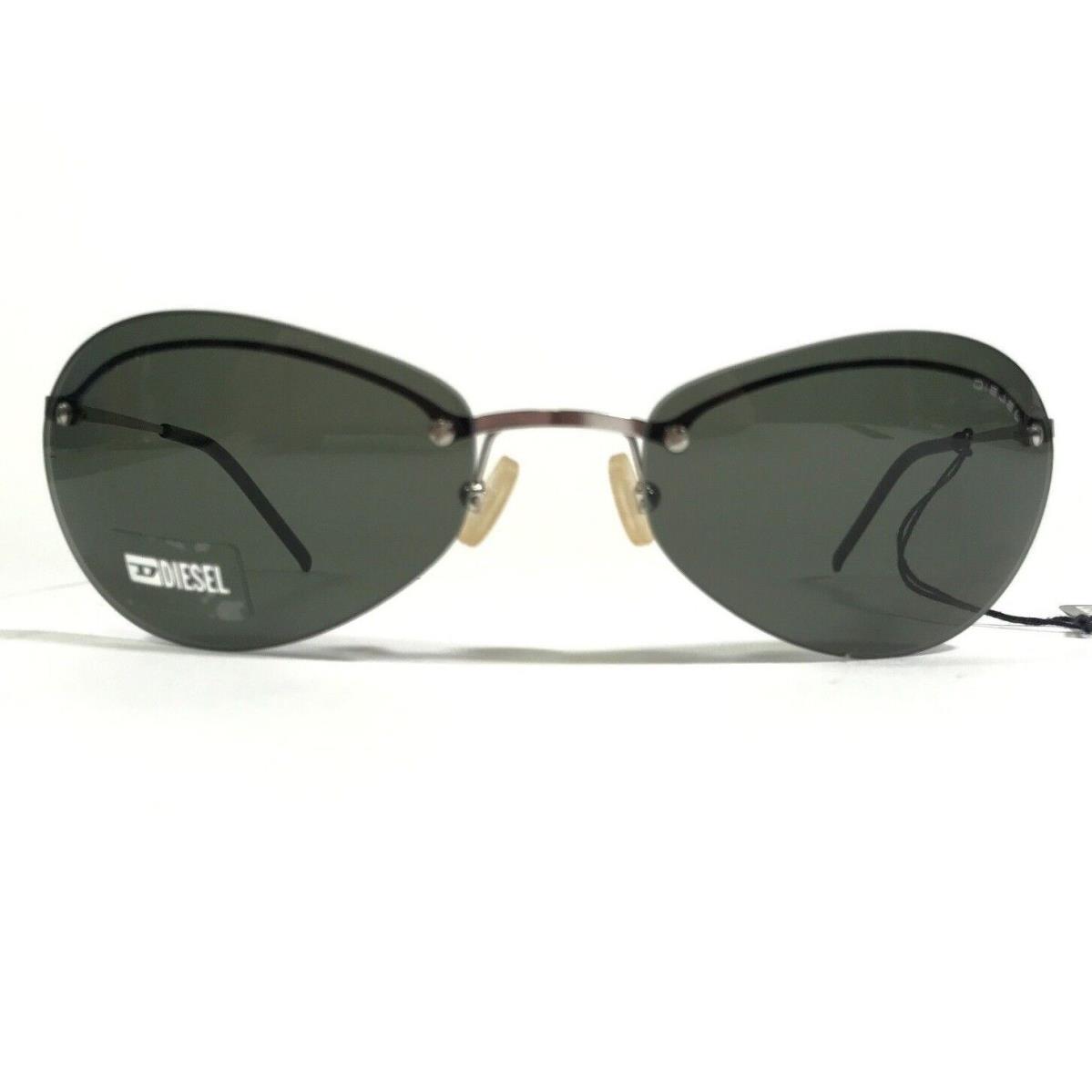 Diesel Sunglasses Wimbi YB7 Gray Round Frames with Green Lenses 58-18-125