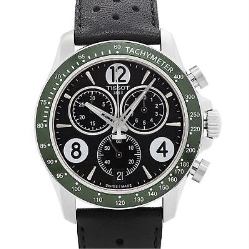 Tissot watch  - Black Dial, Black Band, Green Bezel 0