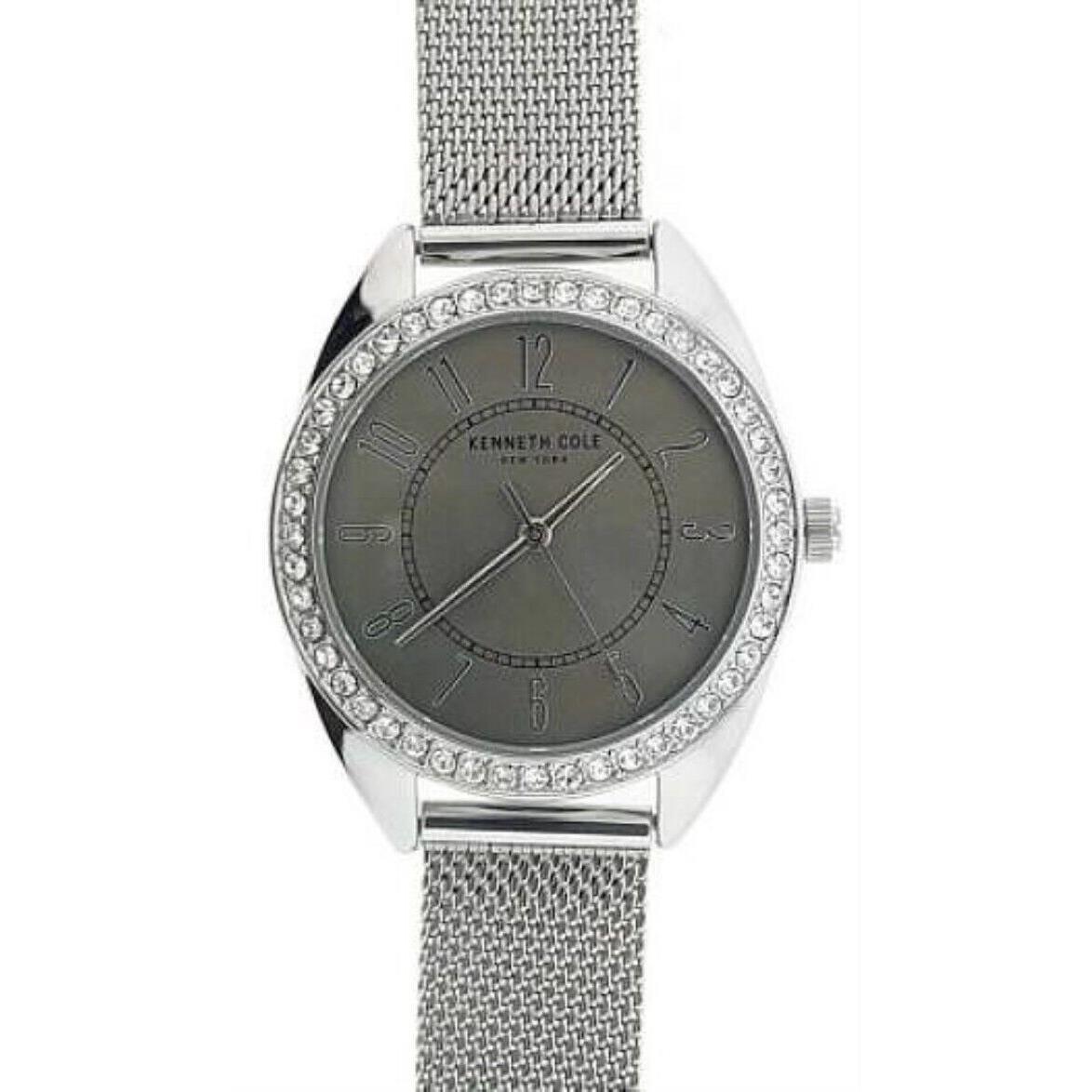 Kenneth Cole KC50051002 Mesh Bracelet Crystal Accented Womens Watch