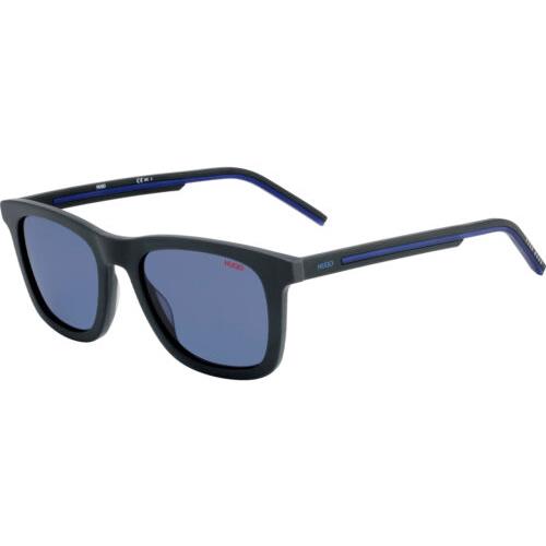 Hugo By Hugo Boss Men`s Matte Grey Soft Square Sunglasses HG1065S 08HT KU - Matte Grey/Electric Blue Frame, Blue Avio Lens